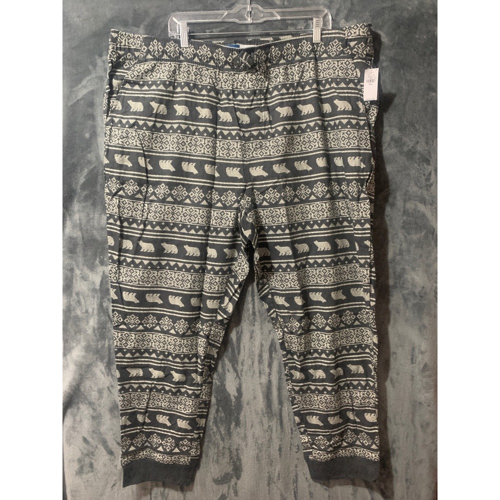 Old Navy Pajama Pants Mens XXXL Fair Isle Polar Bear Gray Old Navy Comfort Cozy